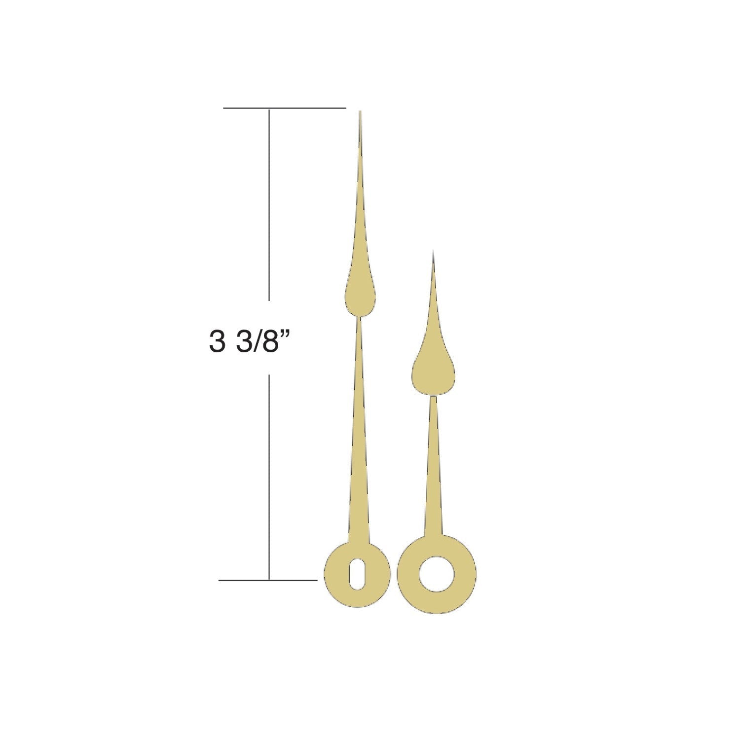 USA Made Hour & Minute Hands (Length 3 3/8")