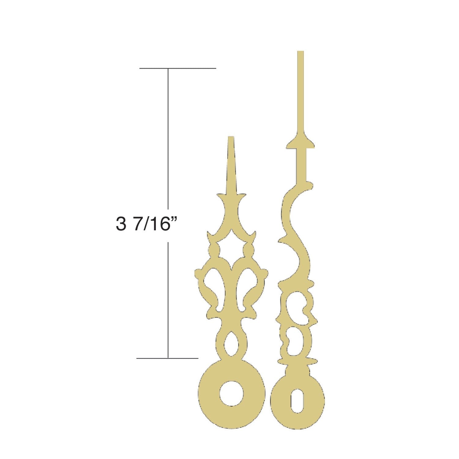 USA Made Hour & Minute Hands (Length 3 7/16
