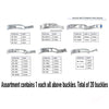 Solid Butterfly Buckle Assortment, Total of 20 Buckles