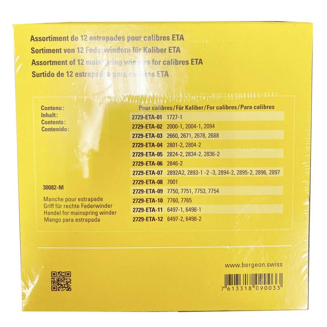 Bergeon 2795-ETA Assortment of 12 Mainspring Winders