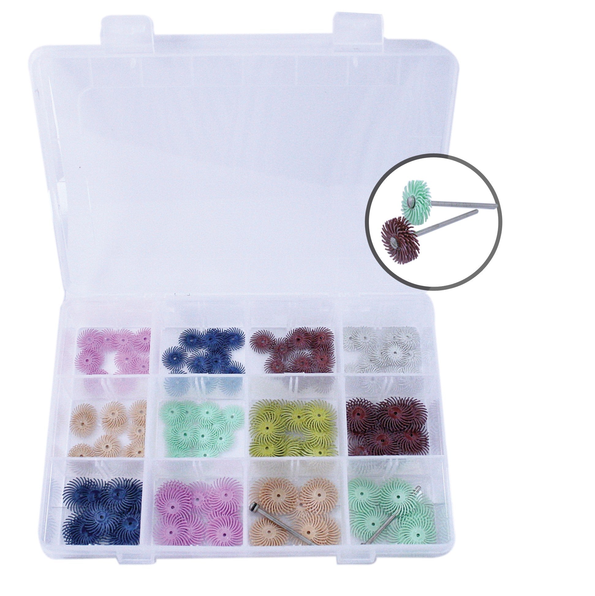 Assorted 3M Radial Bristle Discs, 9/16" & 3/4"