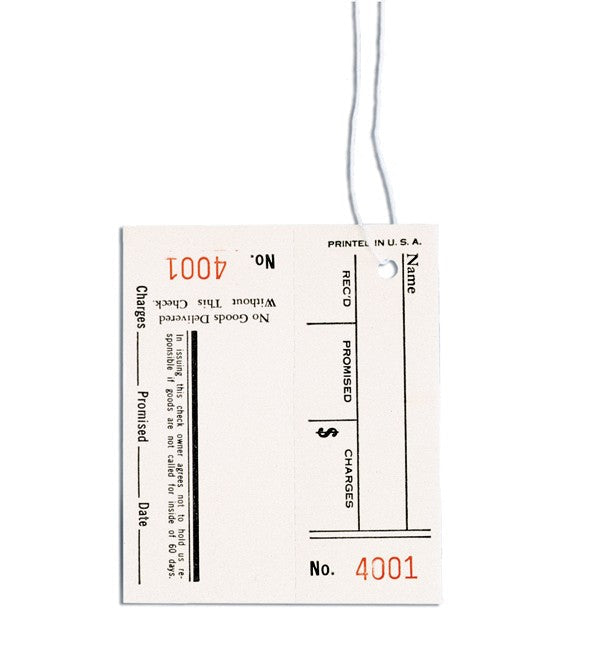 Printed Tags with Claim Checks