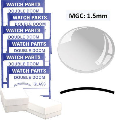 MGC: 1.5mm Thick  Double Dome Glass Crystal, (18.0~40.0mm) Set of 45 PCs.