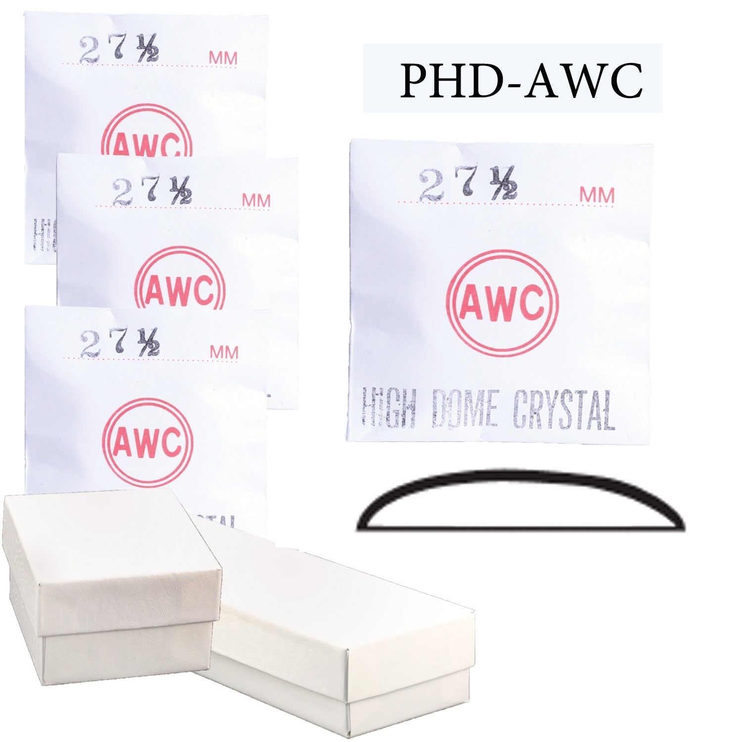 PHD-AWC: Plastic High Dome Crystals Assortment (8 to 32 by full & 1/2 size) Total of 49 PCs.