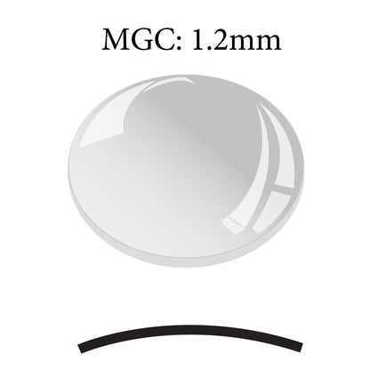 MGC: 1.2mm Thick Round Concave Low Dome Mineral Glass Crystal