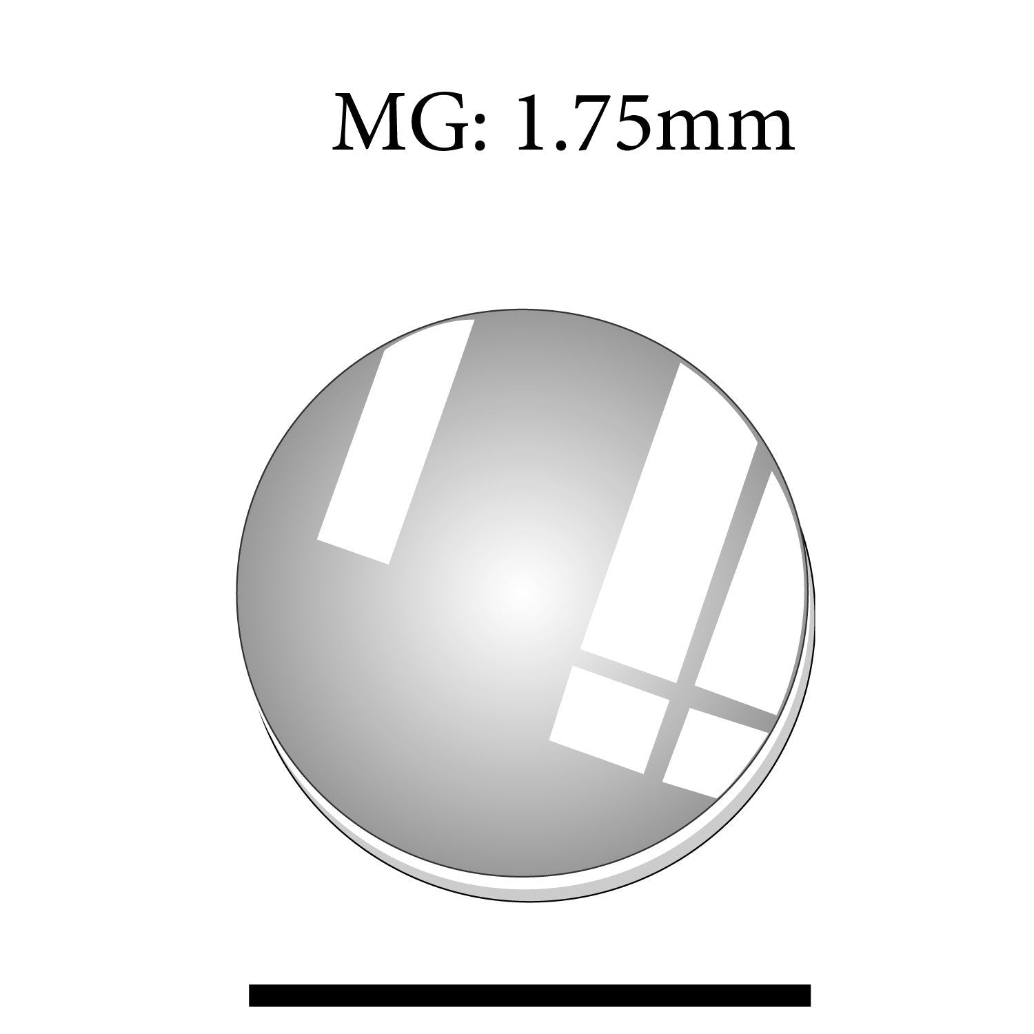 MG: 1.75mm Round Flat Mineral Glass Crystal