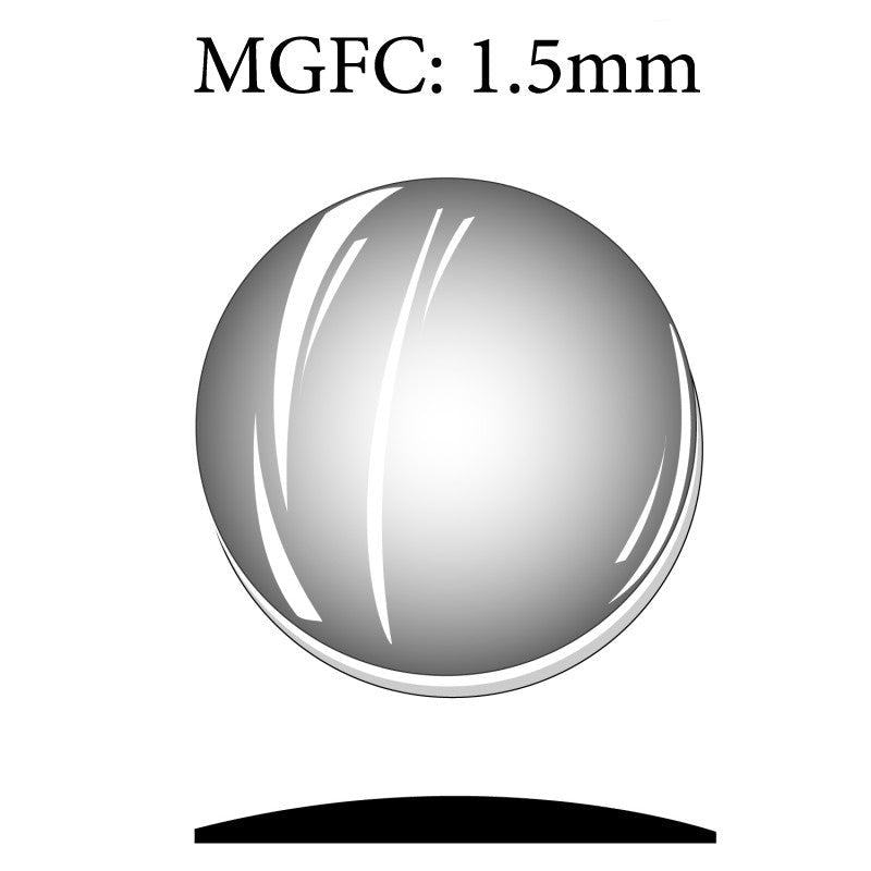 MGFC: 1.5mm 34.0mm Thickness Round Flat Back Magnifying Mineral Glass Crystals