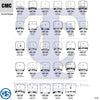 G-S CURVED SQUARE (CMC) MILITARY CYLINDER FANCY CRYSTALS - PLASTIC CURVED LOWER EDGE