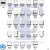 G-S SQUARE (CMS) MILITARY CYLINDER FANCY CRYSTALS - PLASTIC CURVED LOWER EDGE