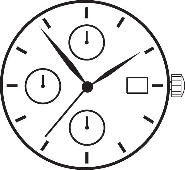 Hattori YM62 Japan Quartz Movement Ht. 6.70MM