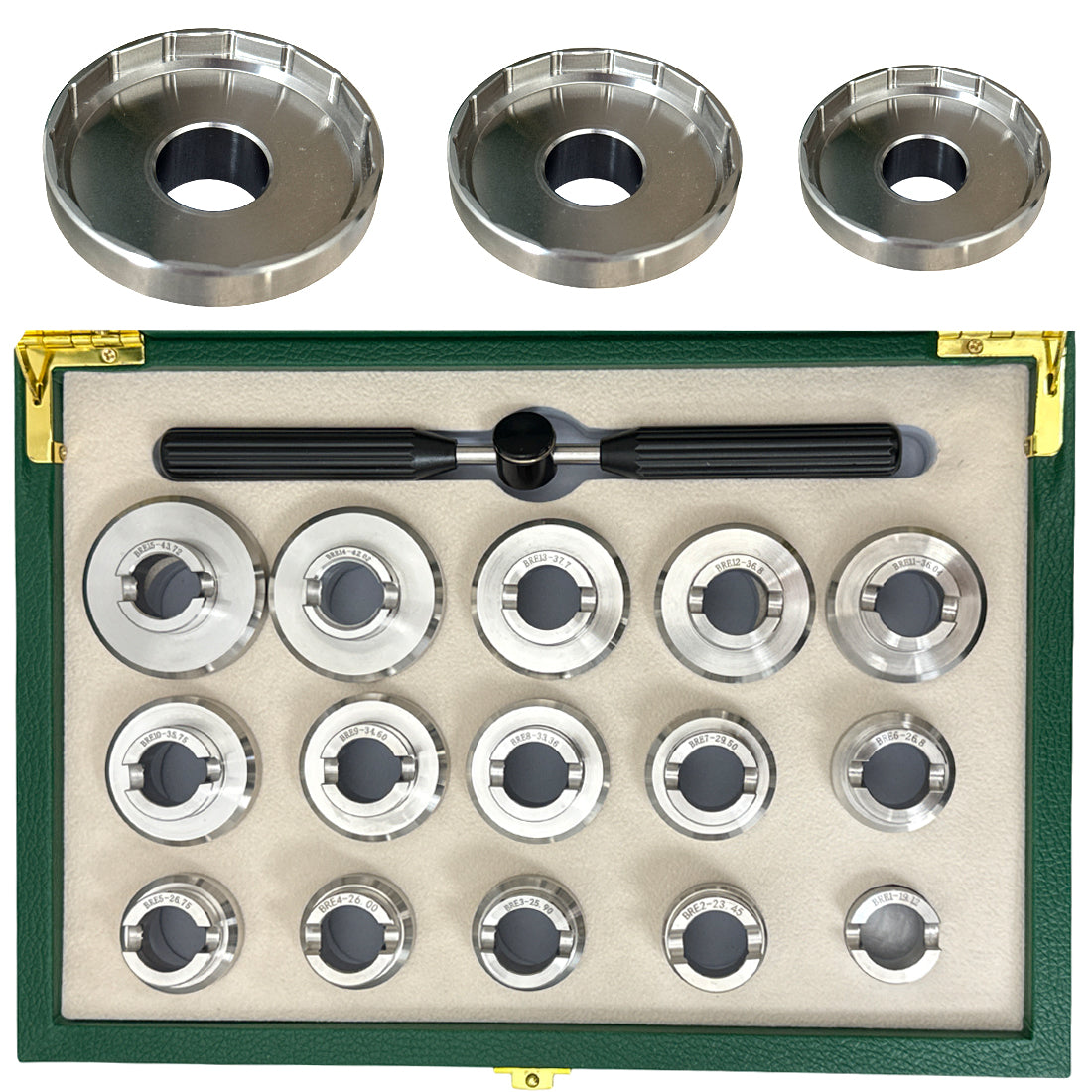 Watch Case Back Bottle Opener Kit For Breitling Removal Repair Tool Kit with 15 Dies
