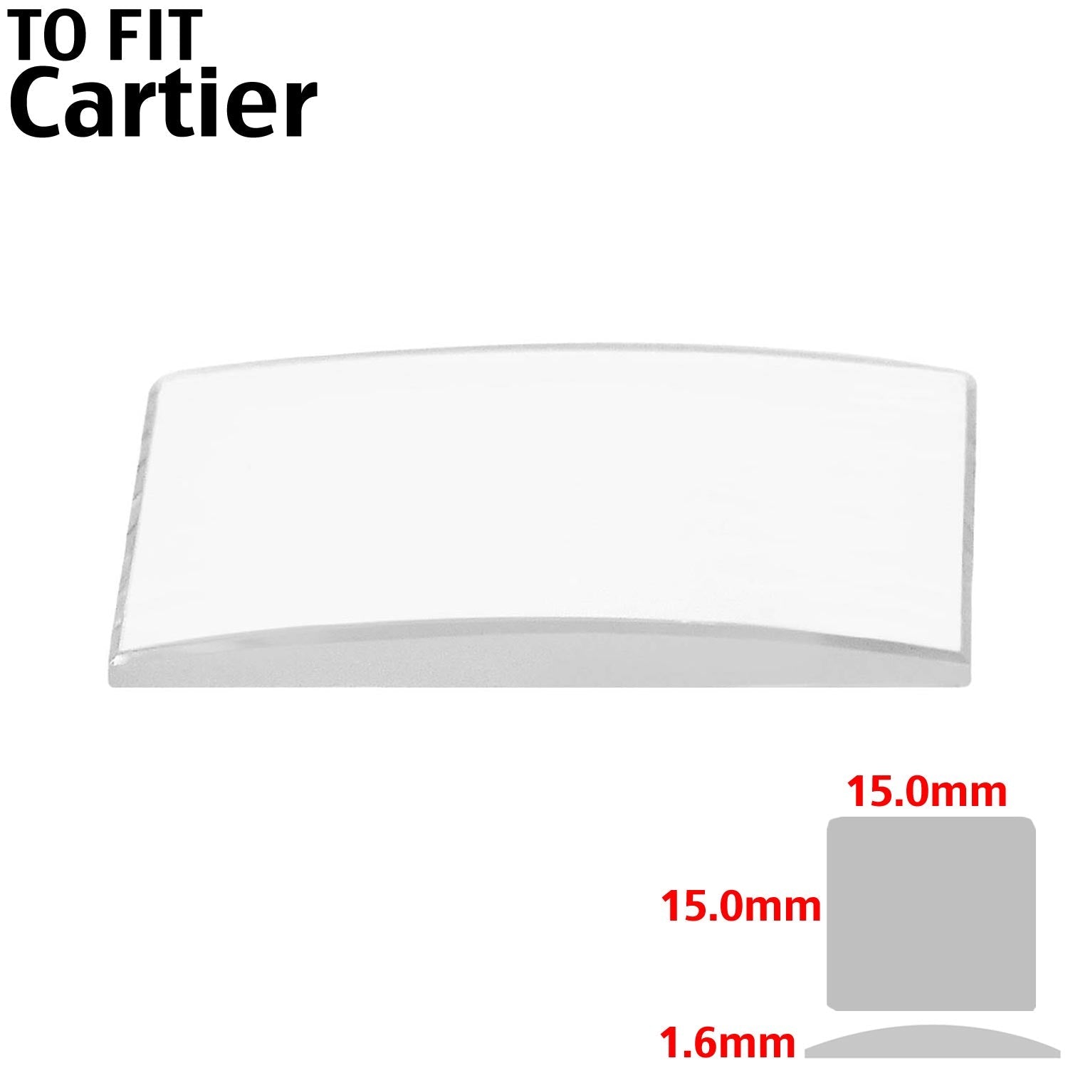 Mineral Glass Designer Crystals Made to Fit Cartier Watches