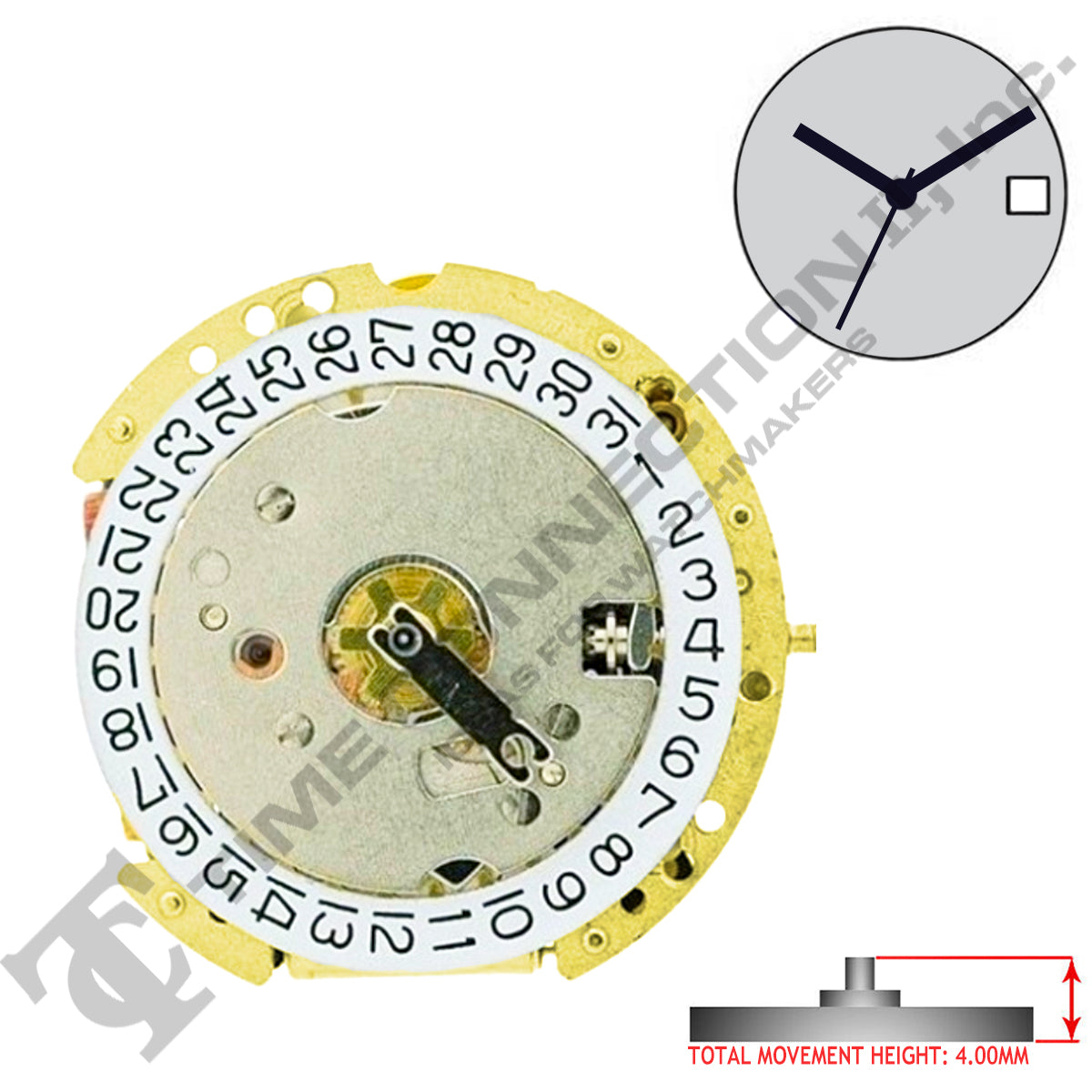 Harley Ronda 775 3 Hands Swiss Made Quartz Movement Ht. 4.00MM (Various Dates)