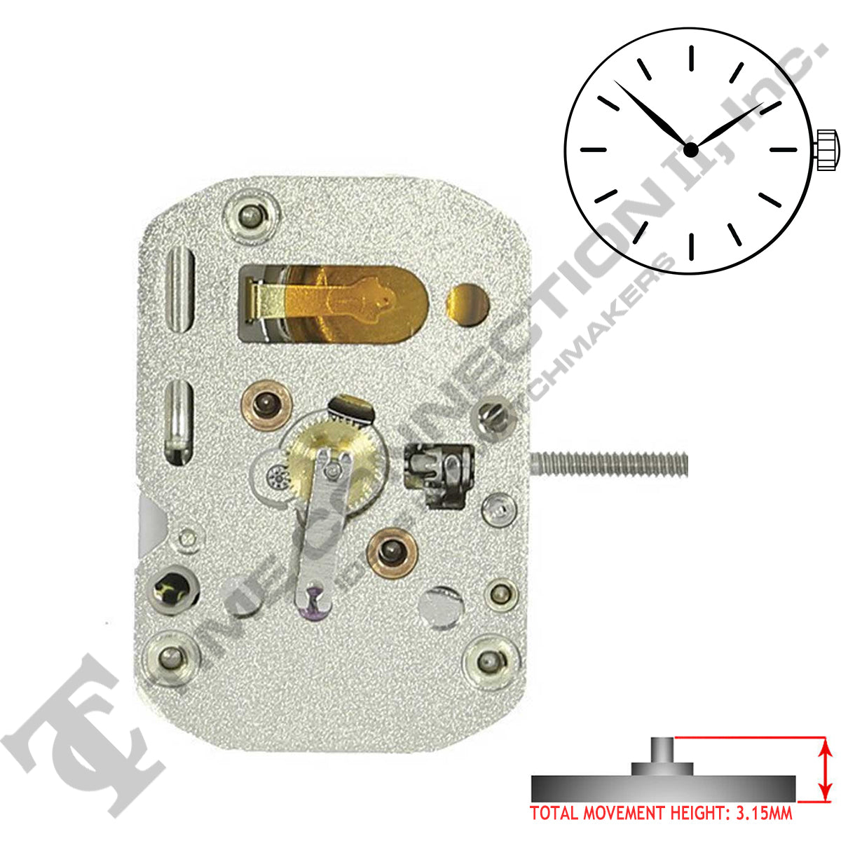 Harley Ronda 1032 2 Hands Quartz Movement (Various Heights)