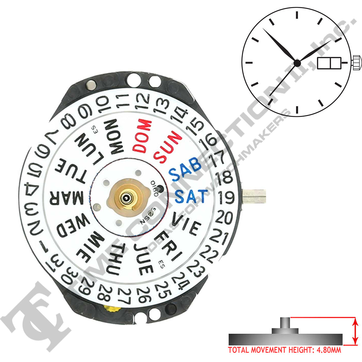 Genuine Seiko 7N83 3 Hands Quartz Movement Ht. 4.80MM