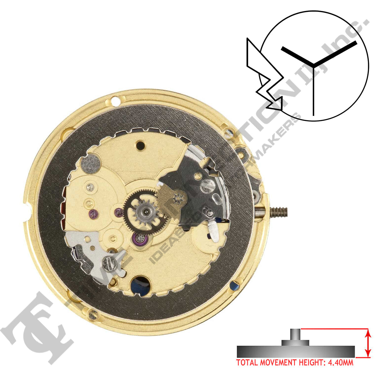 ETA 956.102 3 Hands Swiss Made Quartz Movement Ht. 4.40MM