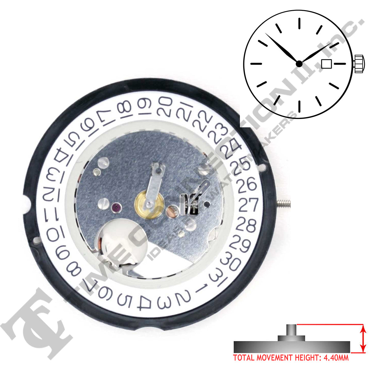 Harley Ronda 515 2 Hands Quartz Movement Ht.