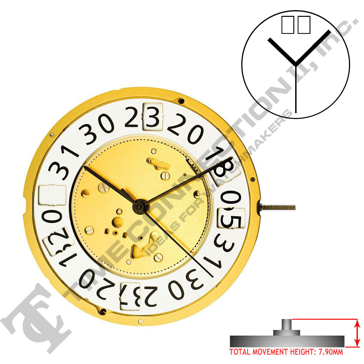 Harley Ronda 7003.B 3 Hands Swiss Made Quartz Movement Ht. 7.90MM