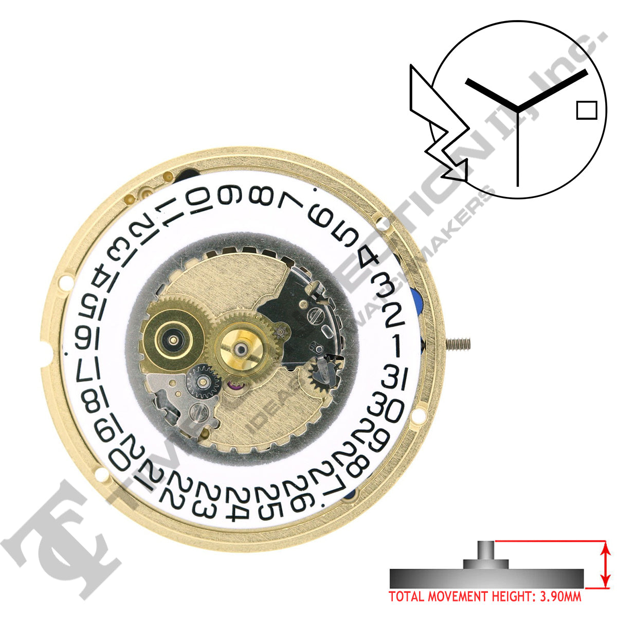 ETA 955.412 3 Hands Swiss Made Quartz Movement (Various Dates)