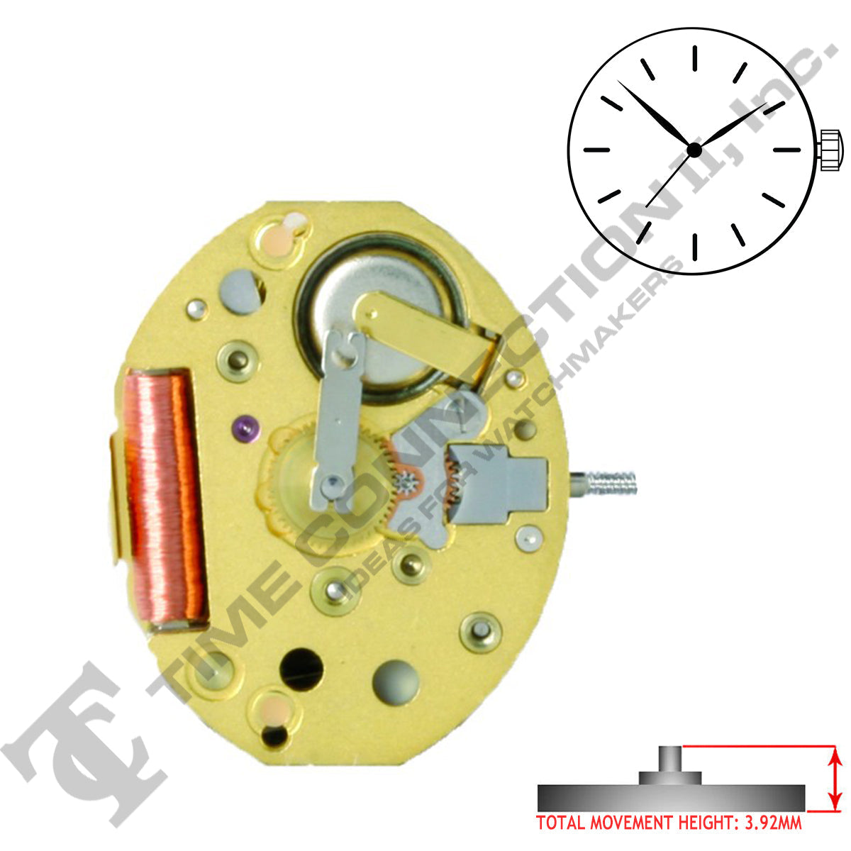 Harley Ronda 753 3 Hands Swiss Made Quartz Movement Ht. 3.92MM