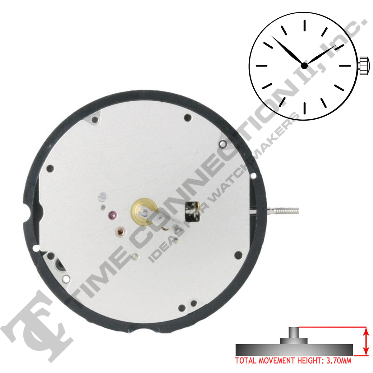 Harley Ronda 712 2 Hands Swiss Made Quartz Movement Ht. 3.60MM