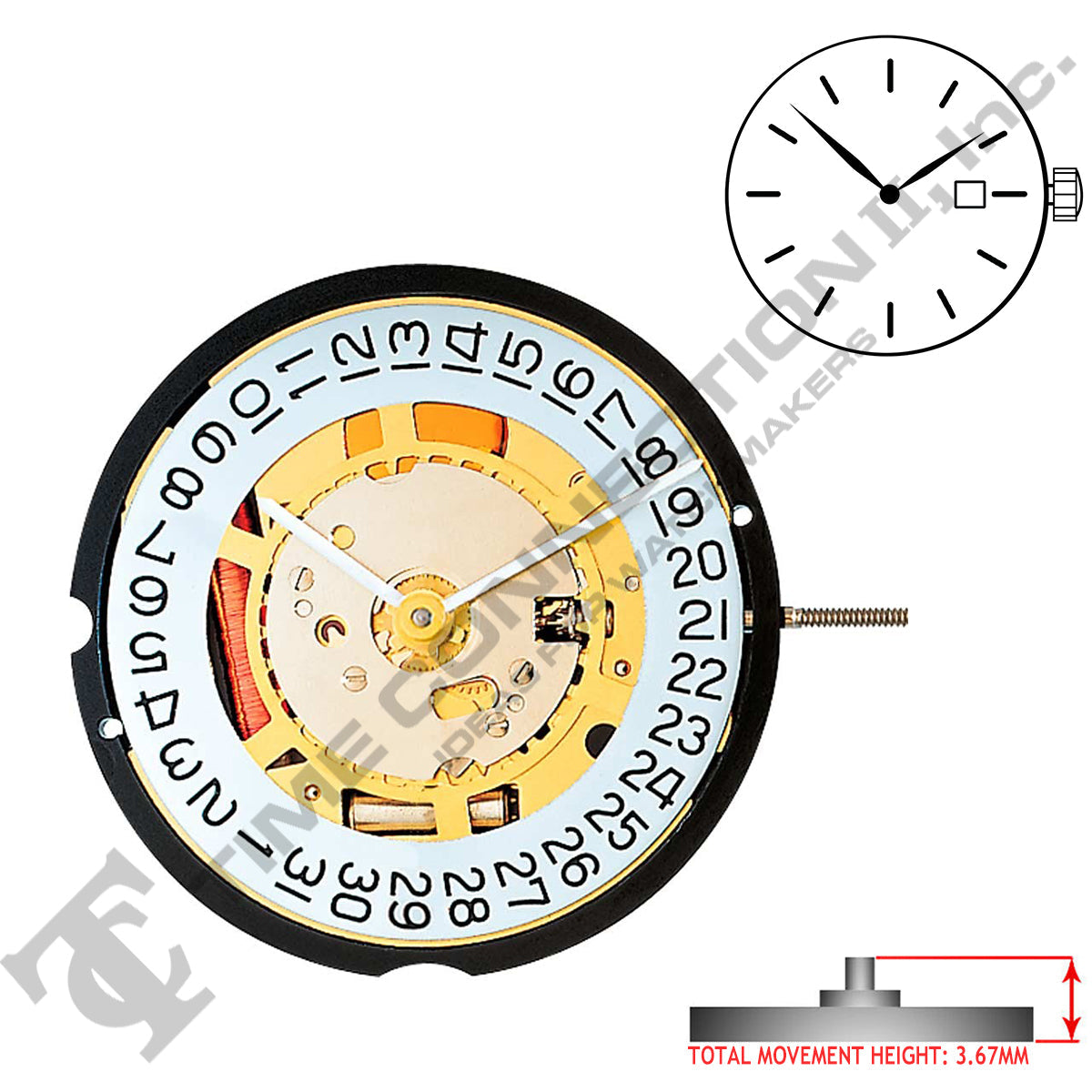 Harley Ronda 714 2 Hands Quartz Movement Ht. 3.67MM