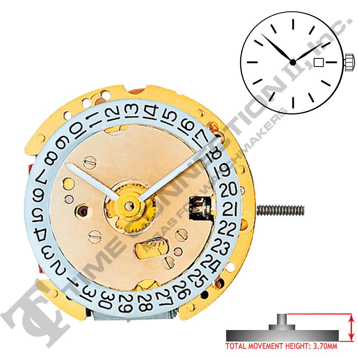 Harley Ronda 774 2 Hands Swiss Made Quartz Movement Ht. 3.70MM