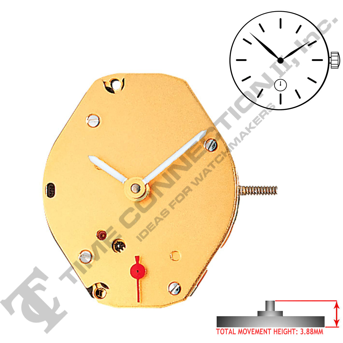 Harley Ronda 1069 2 Hands Swiss Made Quartz Movement Ht. 3.88MM