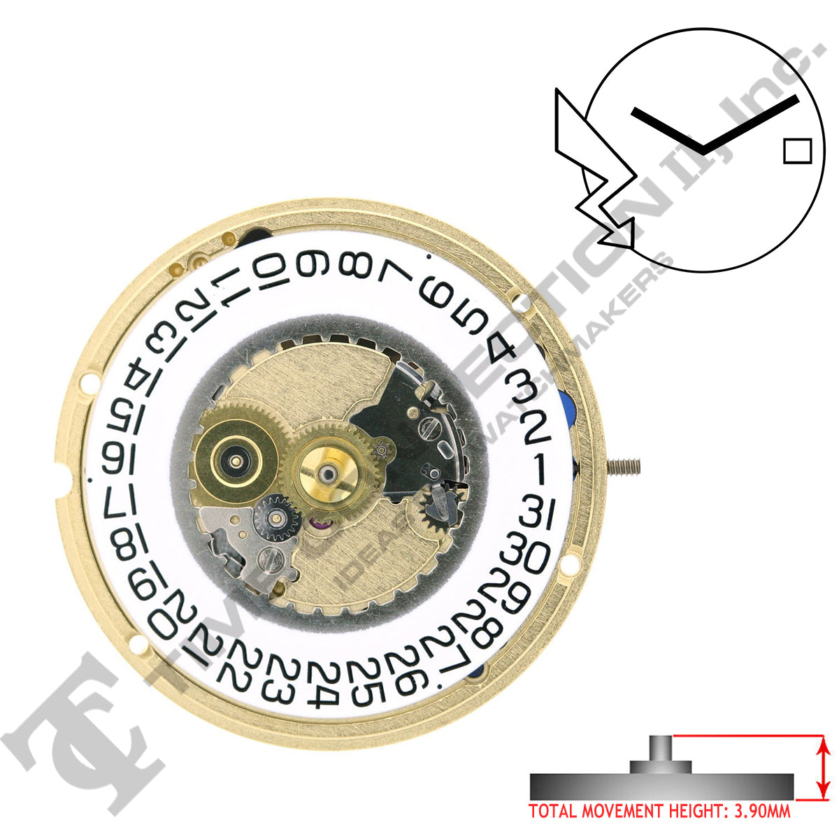 ETA 955.412 2 Hands Swiss Made Quartz Movement (Various Dates)