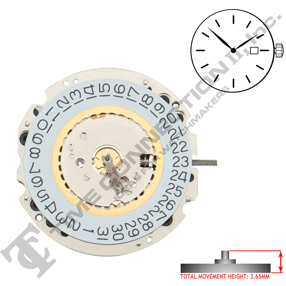 Harley Ronda 705 2 Hands Quartz Movement Ht. 3.65MM