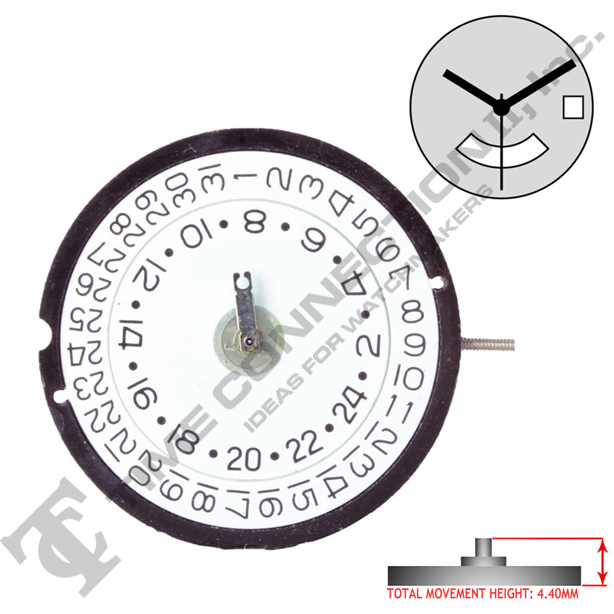 Harley Ronda 515 3 Hands (24 Hour Disc) Quartz Movement Ht. 4.40MM