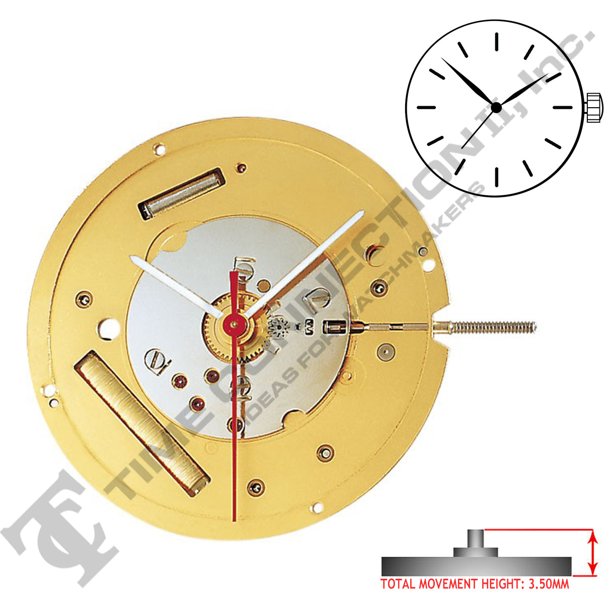 Harley Ronda 1013 3 Hands Swiss Made Quartz Movement Ht. 3.50MM