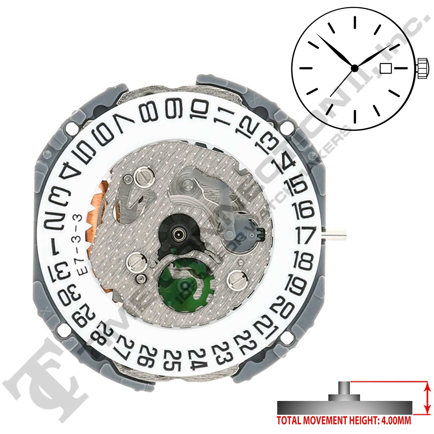 Miyota/Citizen LTD 1N12-D3 Japan Quartz Movement Ht. 4.00MM