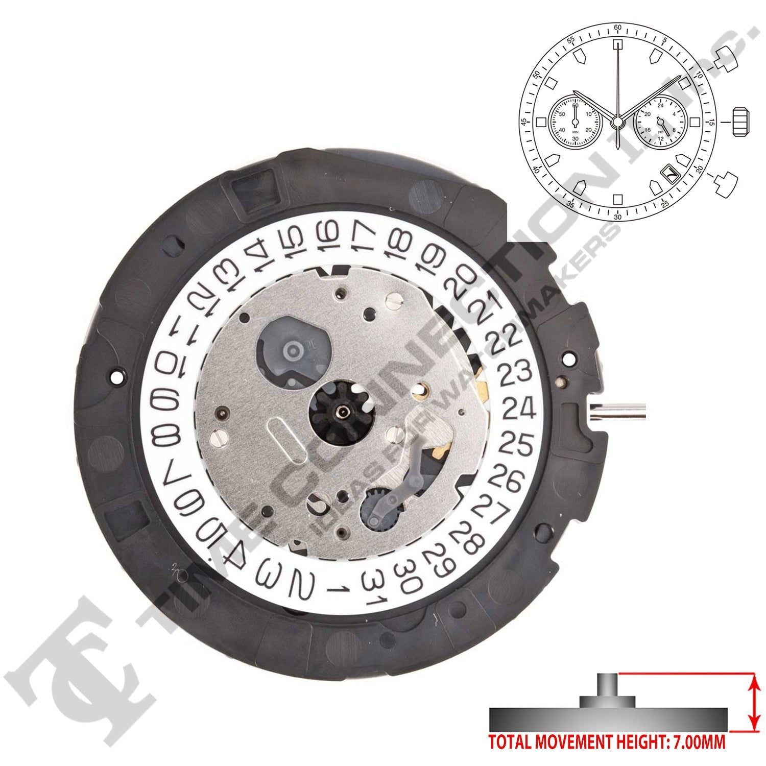 Miyota/Citizen LTD 0S21 3 Hands Japan Quartz Movement Ht. 7.00MM