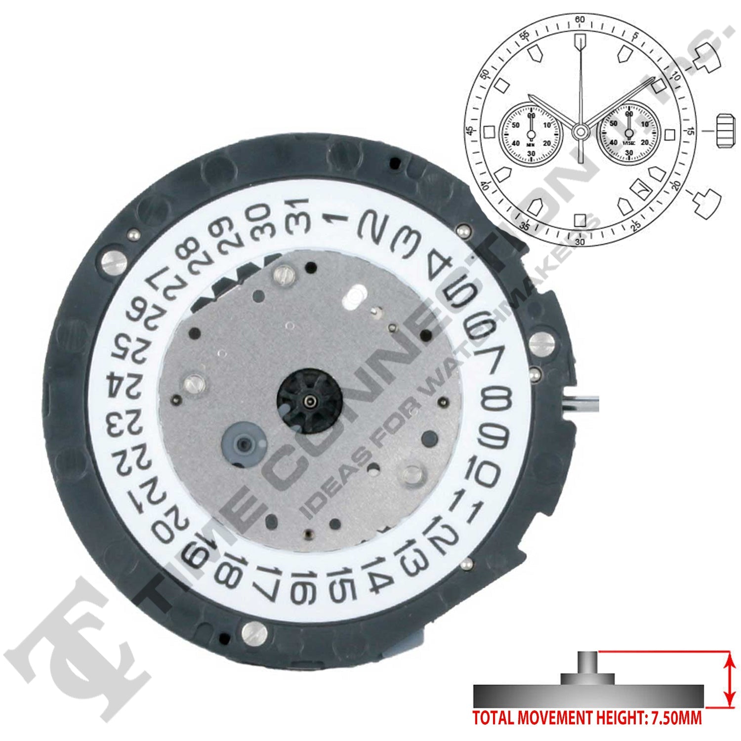 Miyota/Citizen LTD 6S21-D4:30 Japan Quartz Movement Ht.7.5MM