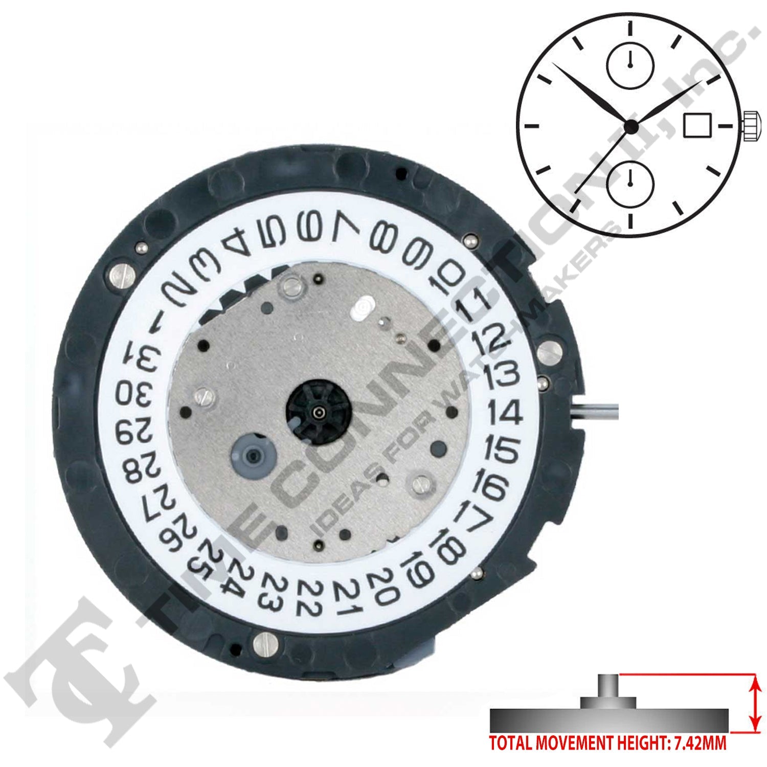 Miyota/Citizen LTD 6S11 Japan Quartz Movement Ht. 7.42MM