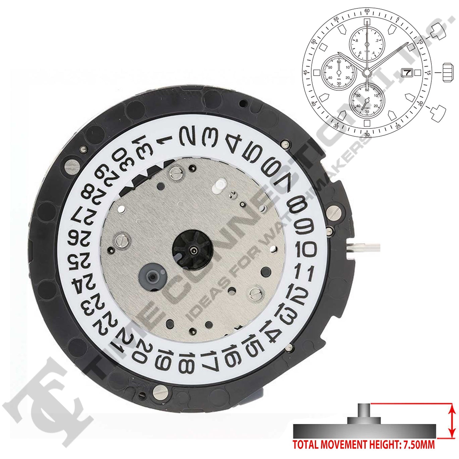 Miyota/Citizen LTD 6S10 Japan Quartz Movement Ht. 7.5MM
