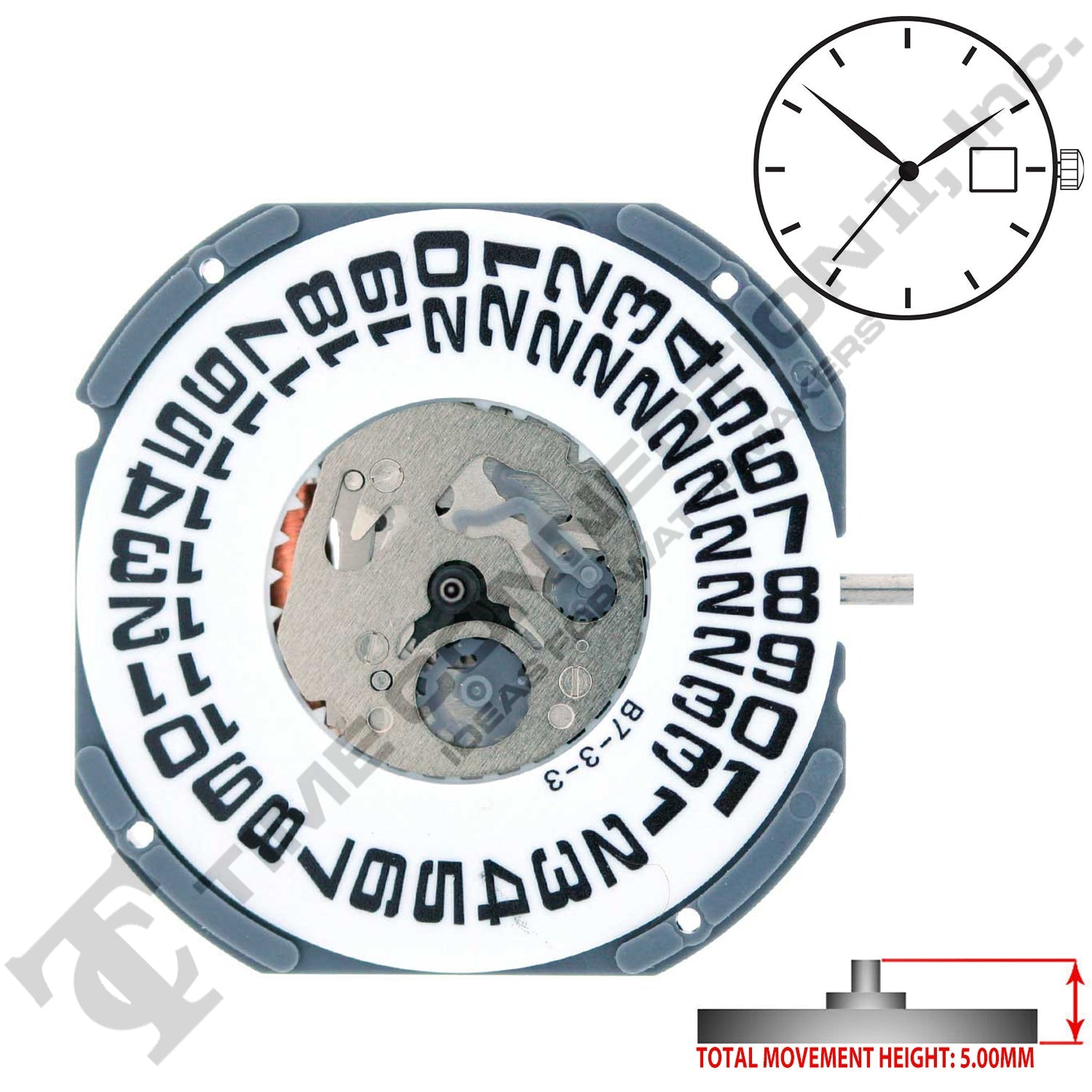 Miyota/Citizen LTD 6M53 3 Hands Japan Quartz Movement Ht. 5.00MM