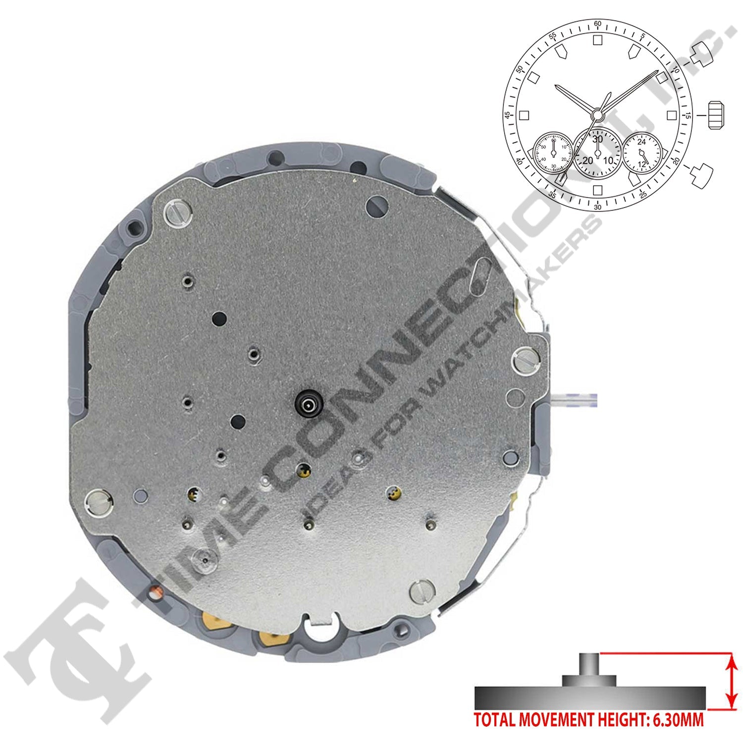 Miyota/Citizen LTD JS50 3 Hands Japan Quartz Movement Ht. 6.30MM