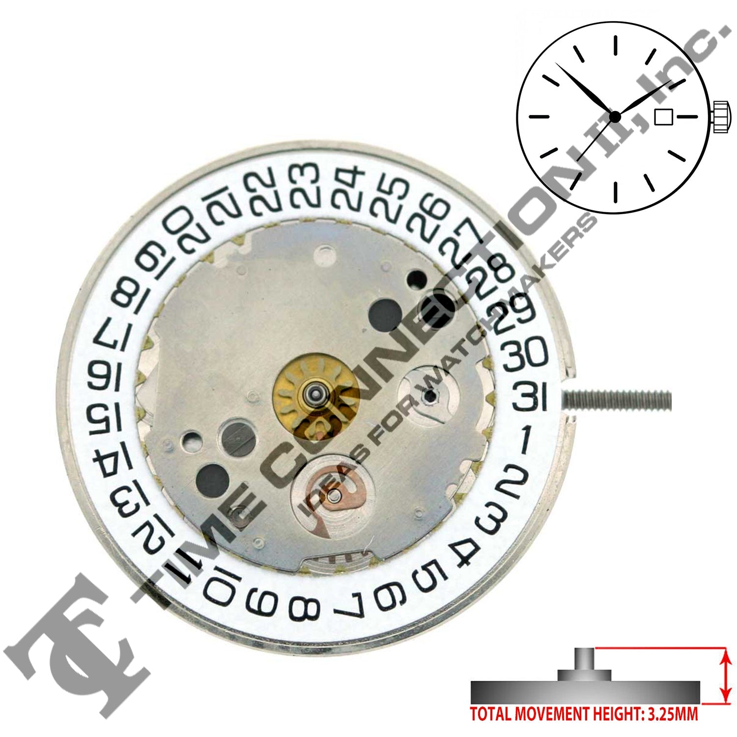 ETA 400.111 3 Hands Swiss Parts Movement Ht. 3.25MM