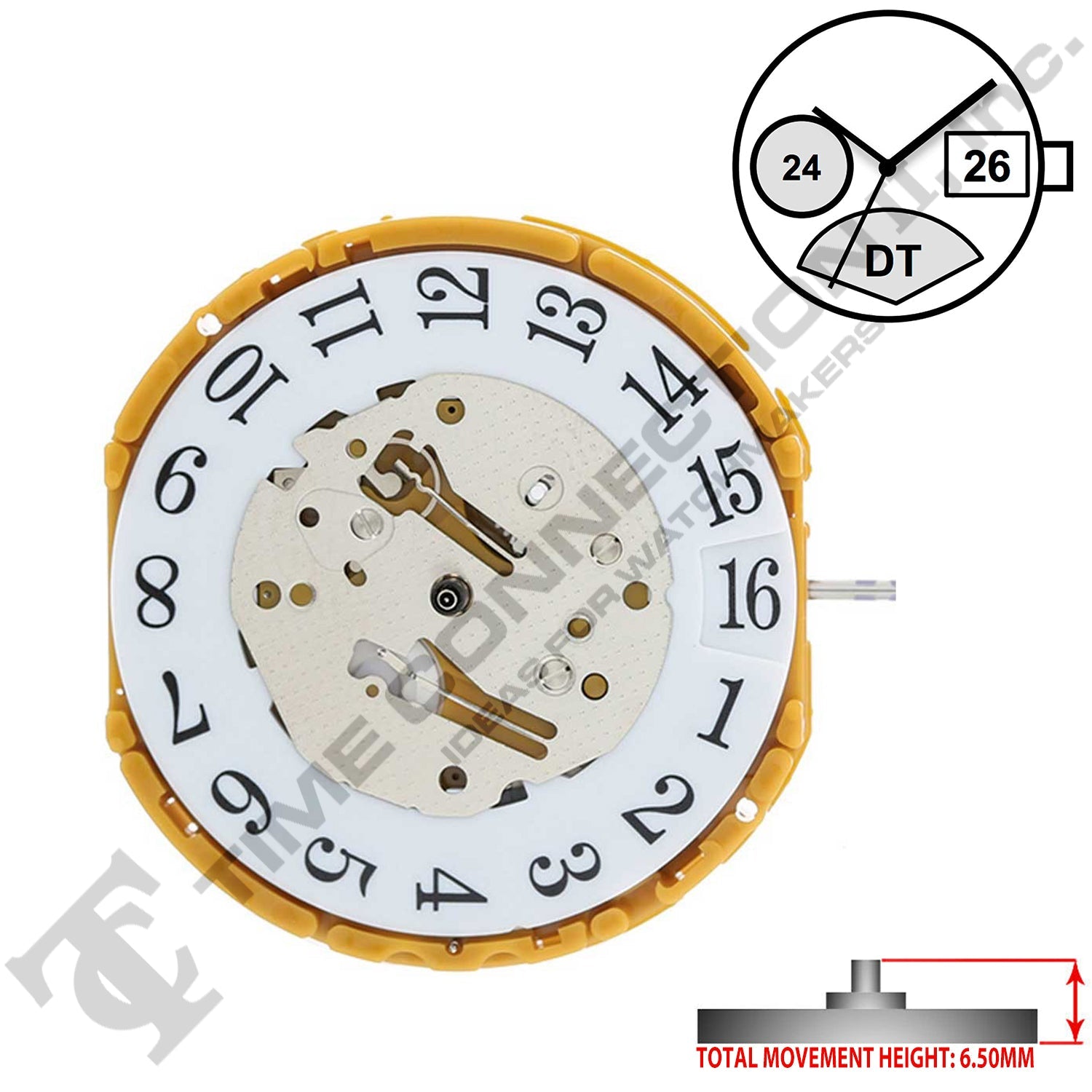 Miyota/Citizen LTD GP03 3 Hands Japan Quartz Movement Ht. 6.50MM