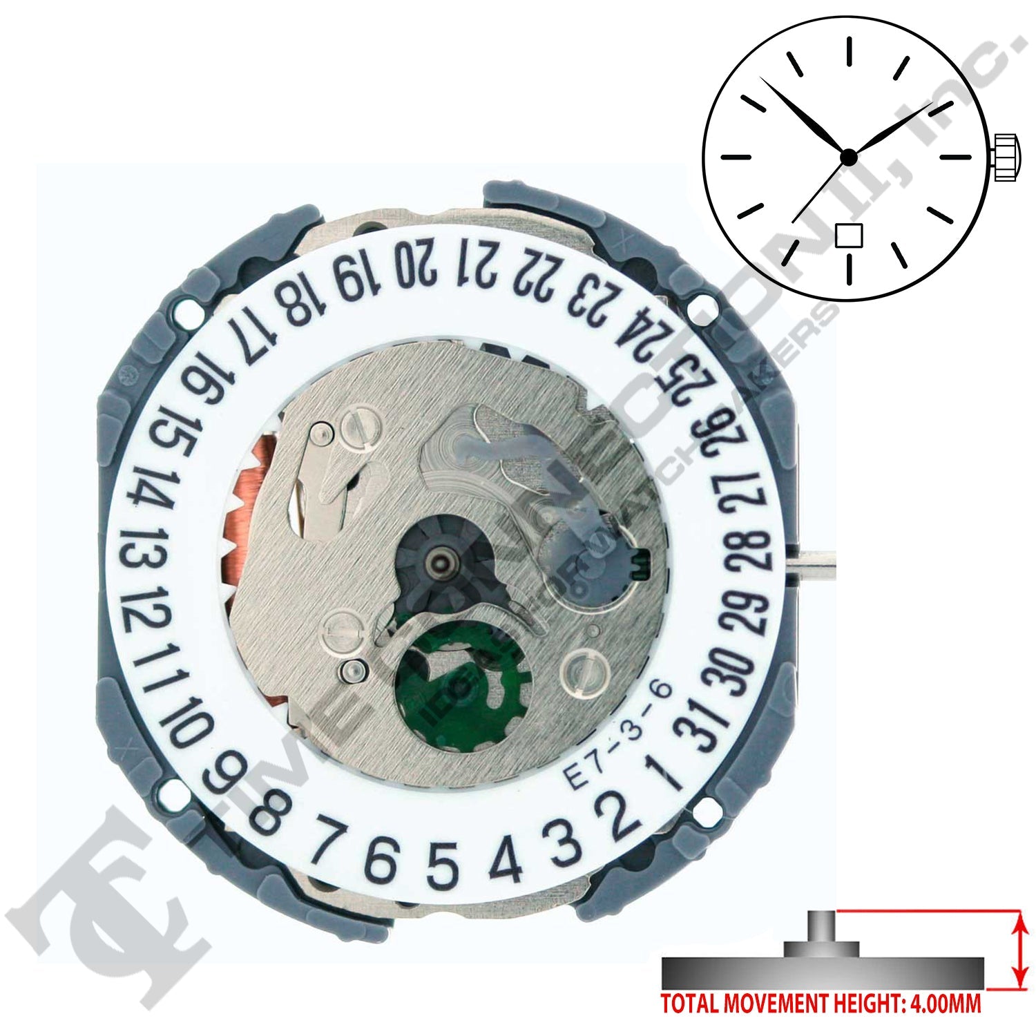 Miyota/Citizen LTD 1N12-D6 Japan Quartz Movement Ht. 4.0MM