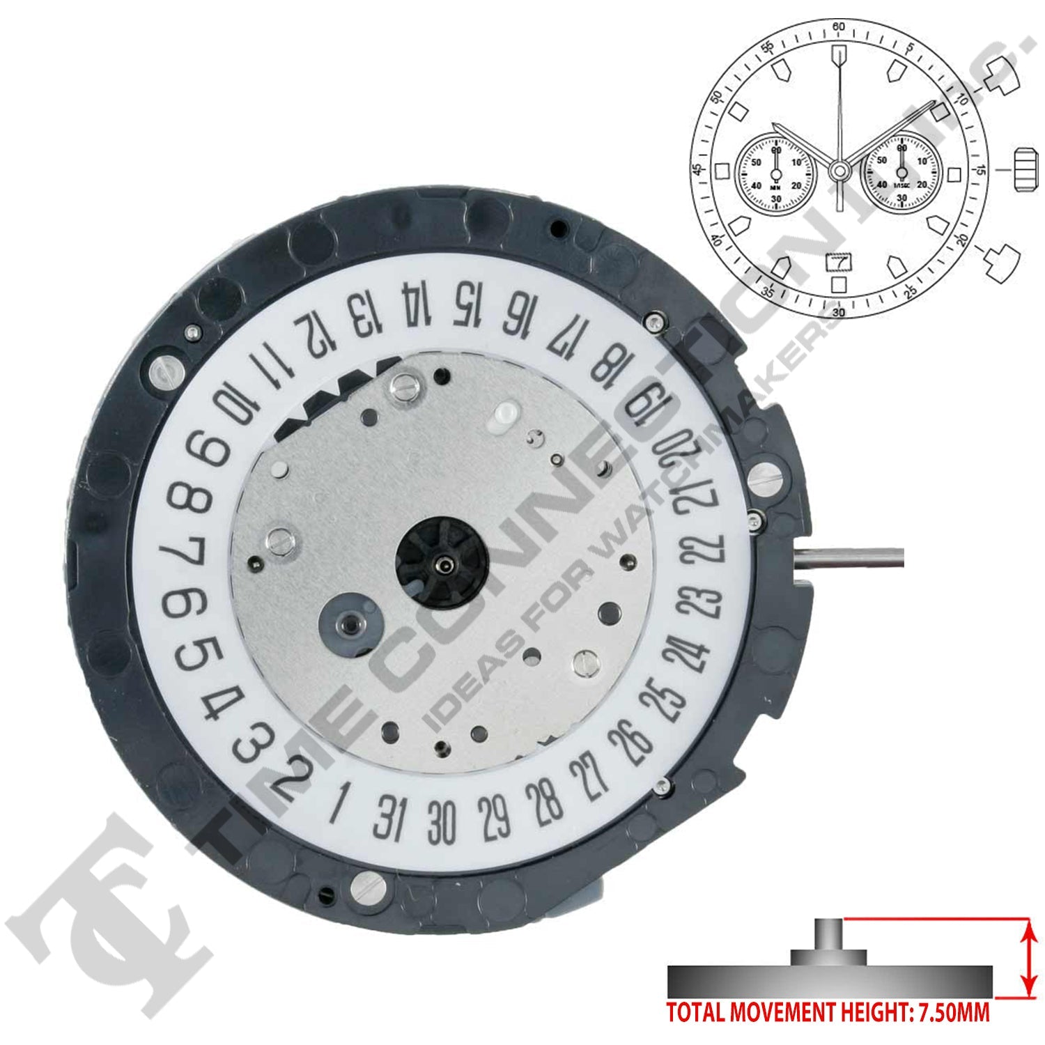 Miyota/Citizen LTD 6S21-D6 Japan Quartz Movement Ht.