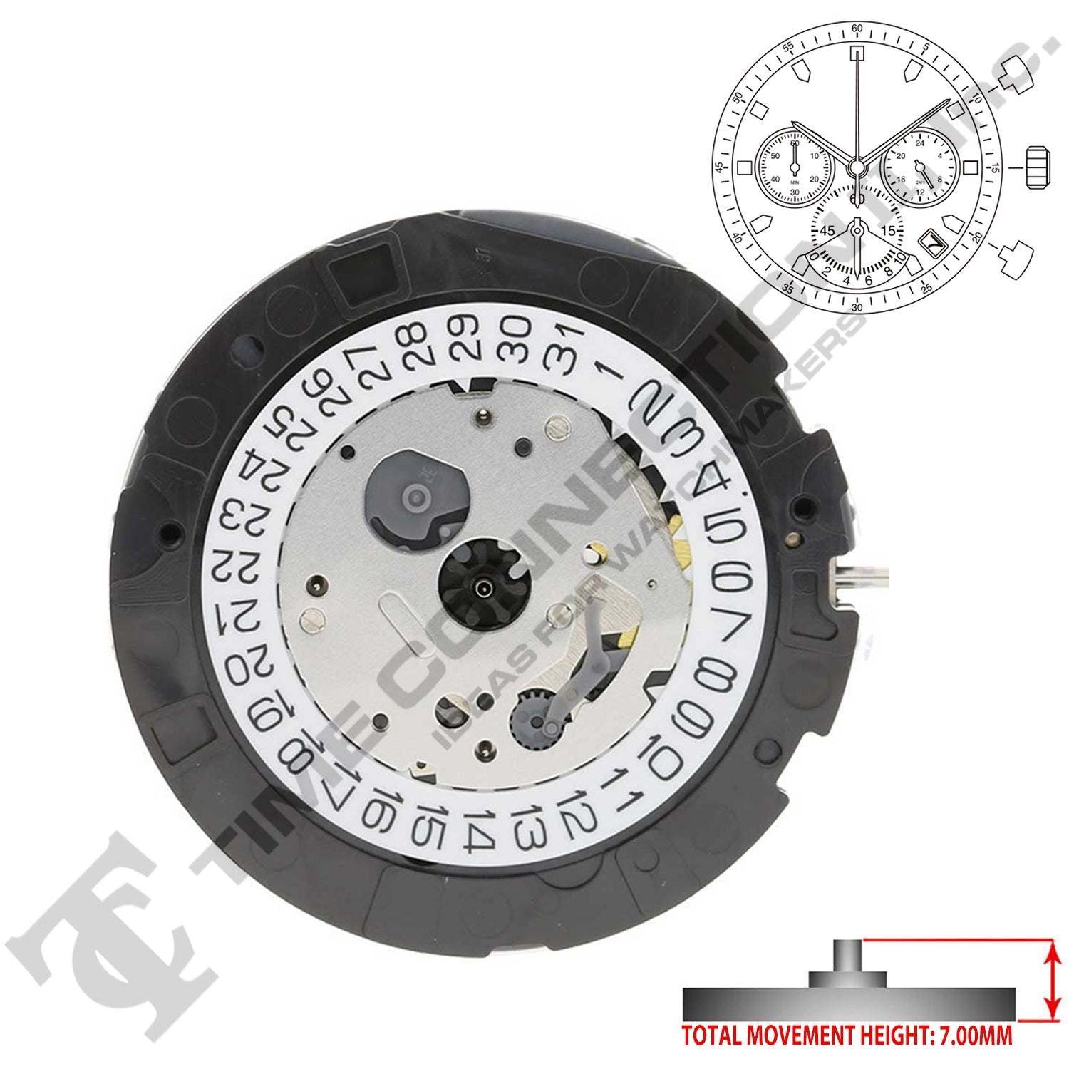 Miyota/Citizen LTD 0S22 3 Hands Japan Quartz Movement Ht. 7.00MM