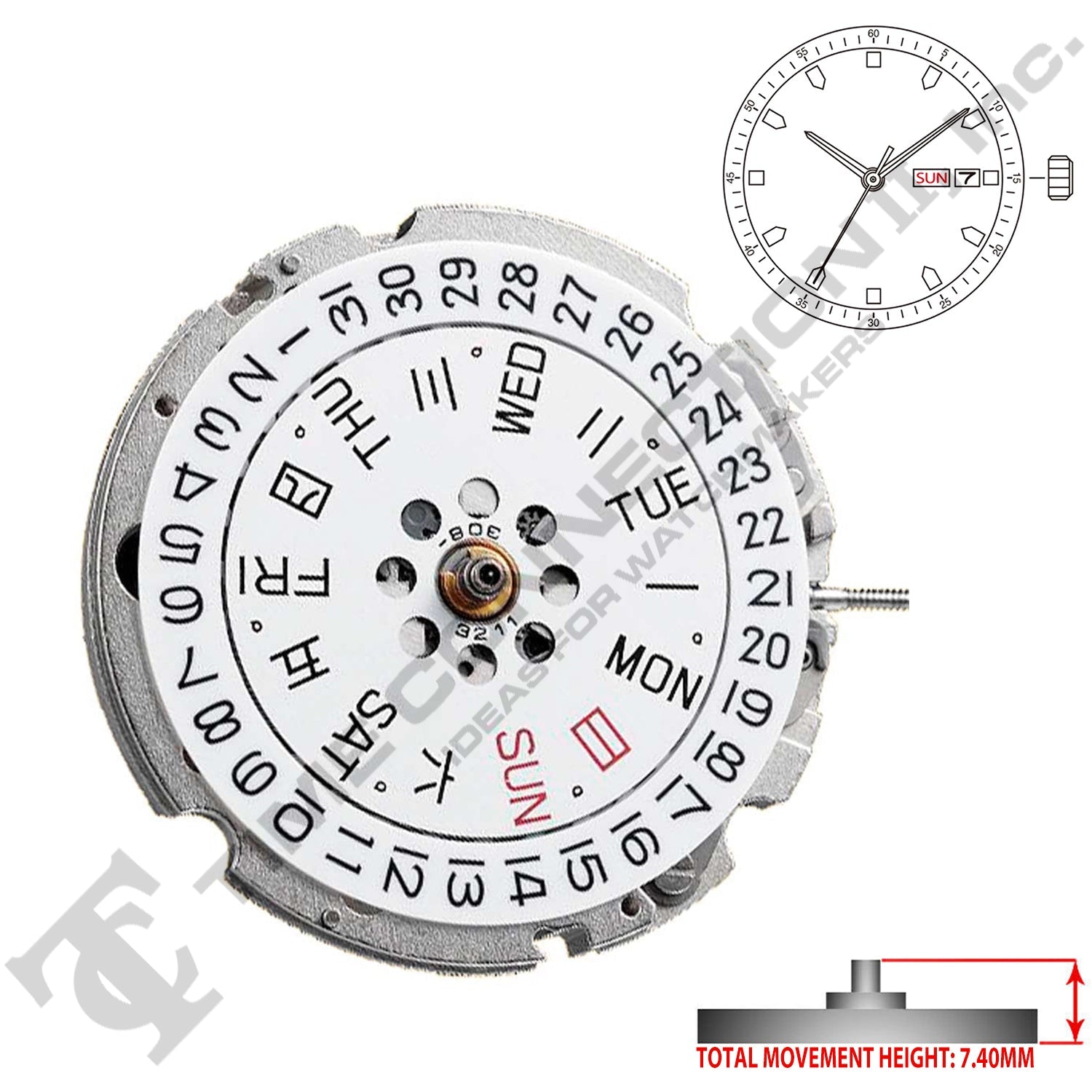Miyota/Citizen LTD 820A Japan Automatic Movement Ht. 7.4MM