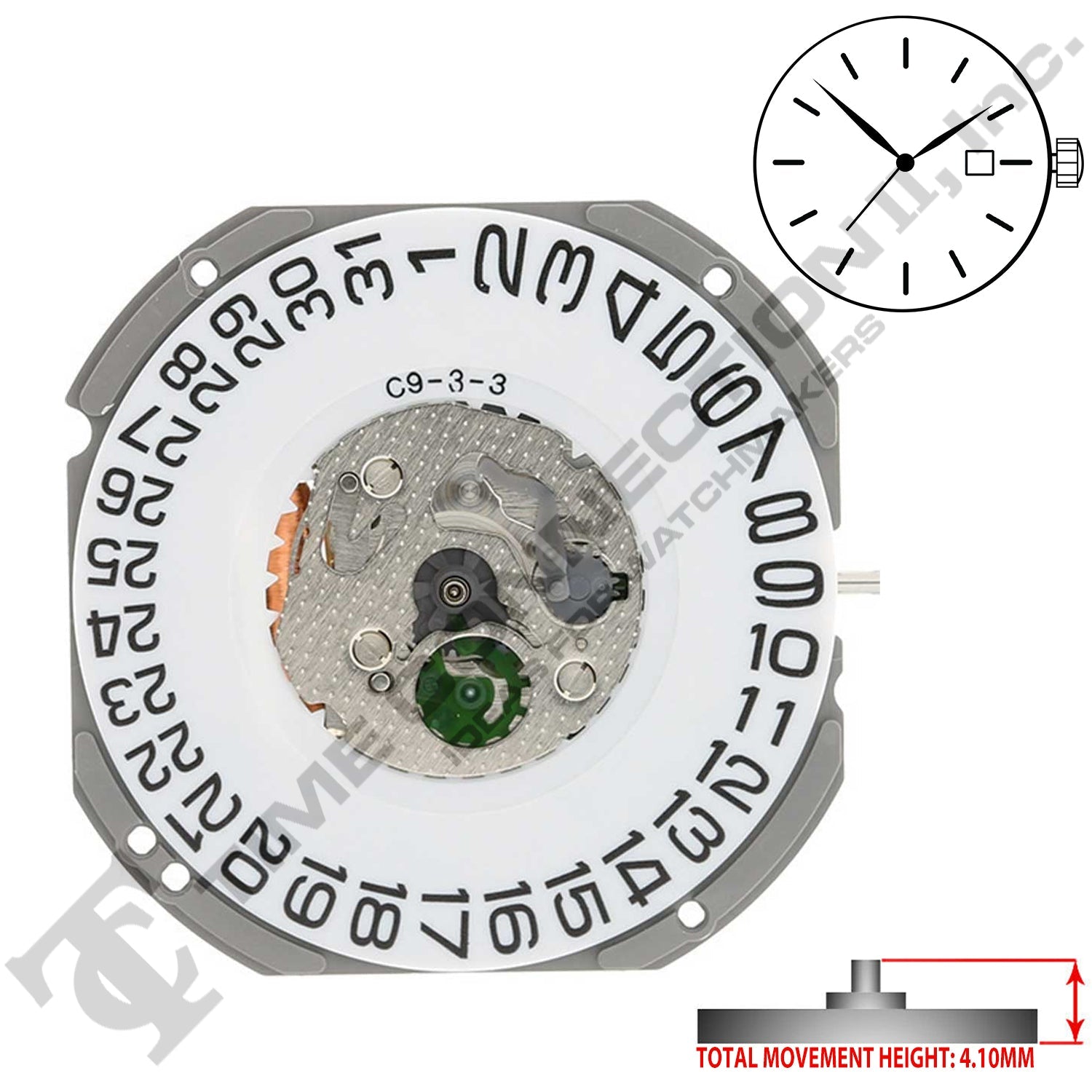 Miyota/Citizen LTD 1S13-D3 Japan Quartz Movement Ht. 4.10MM