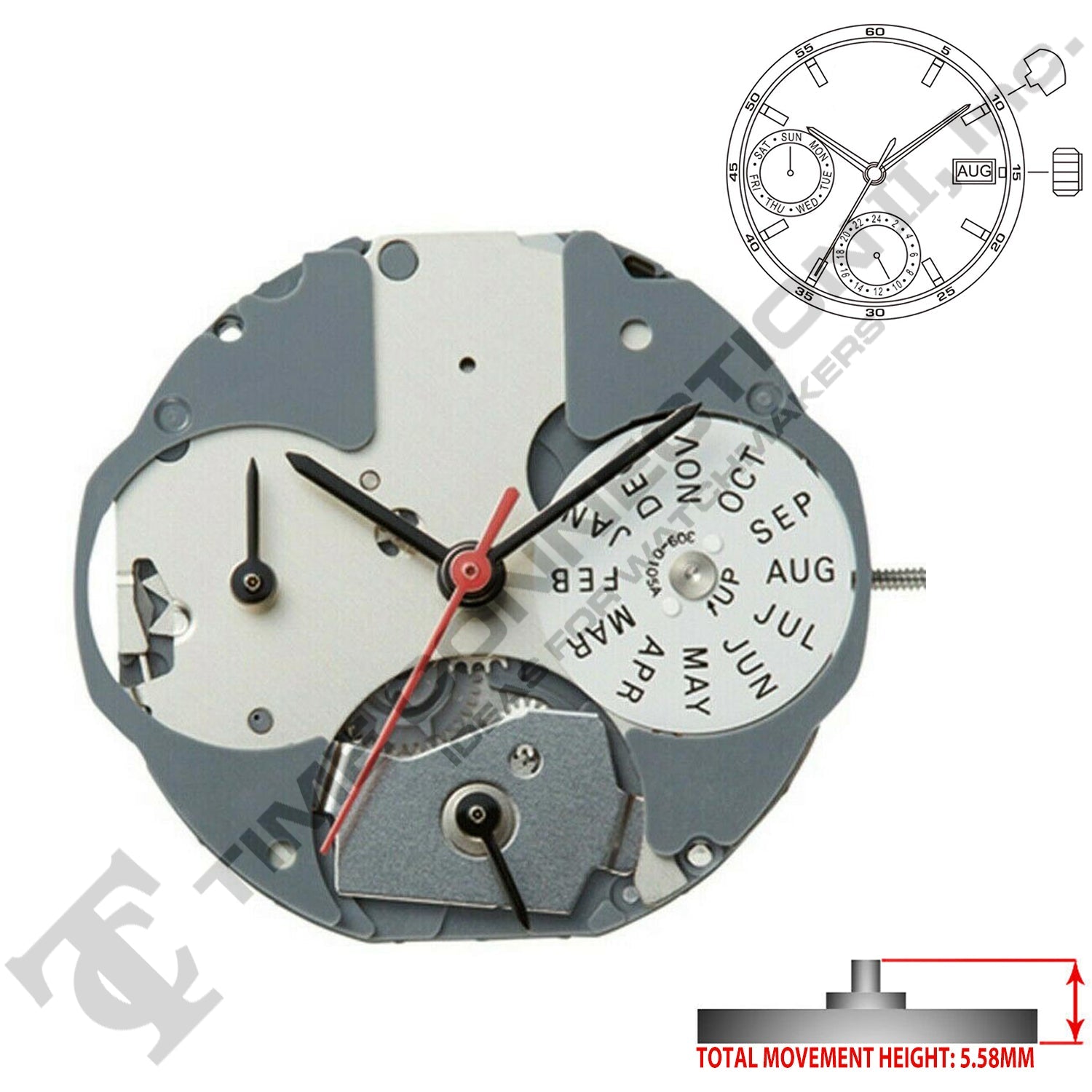 Miyota/Citizen LTD 6P88 Japan Quartz Movement Ht.