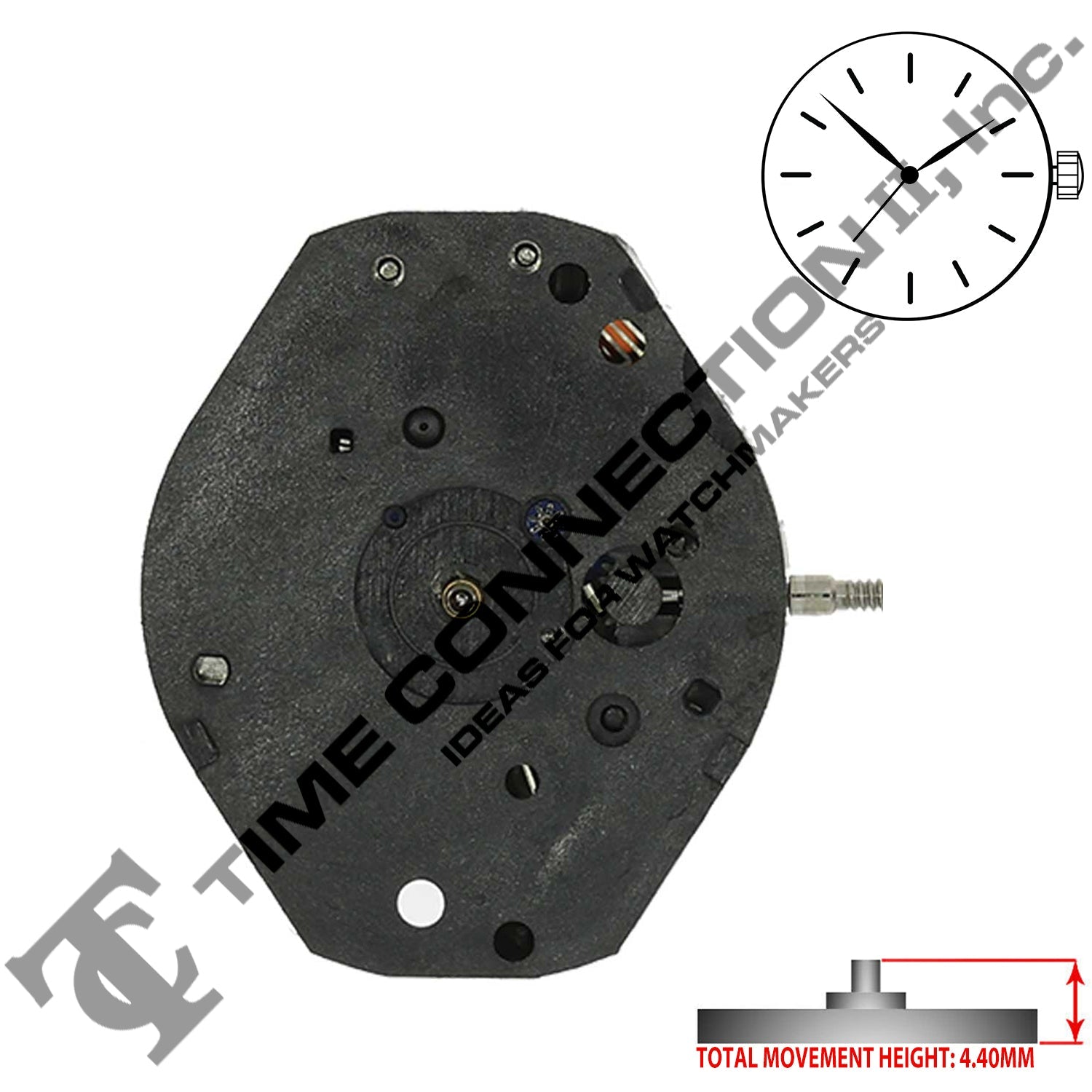 ETA 802.102 3 Hands Swiss Parts Quartz Movement Ht. 4.40MM