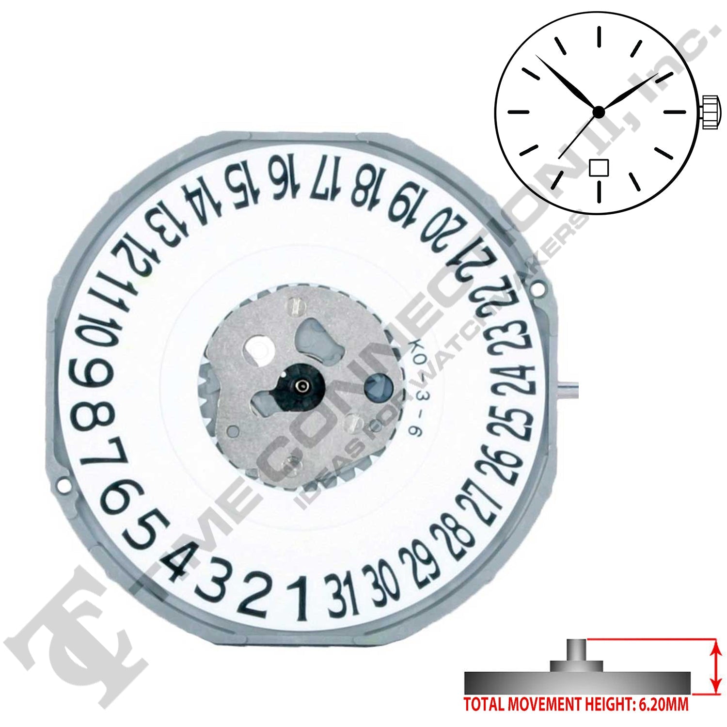 Miyota/Citizen LTD 2415-D6 Japan Quartz Movement Ht. 6.20MM