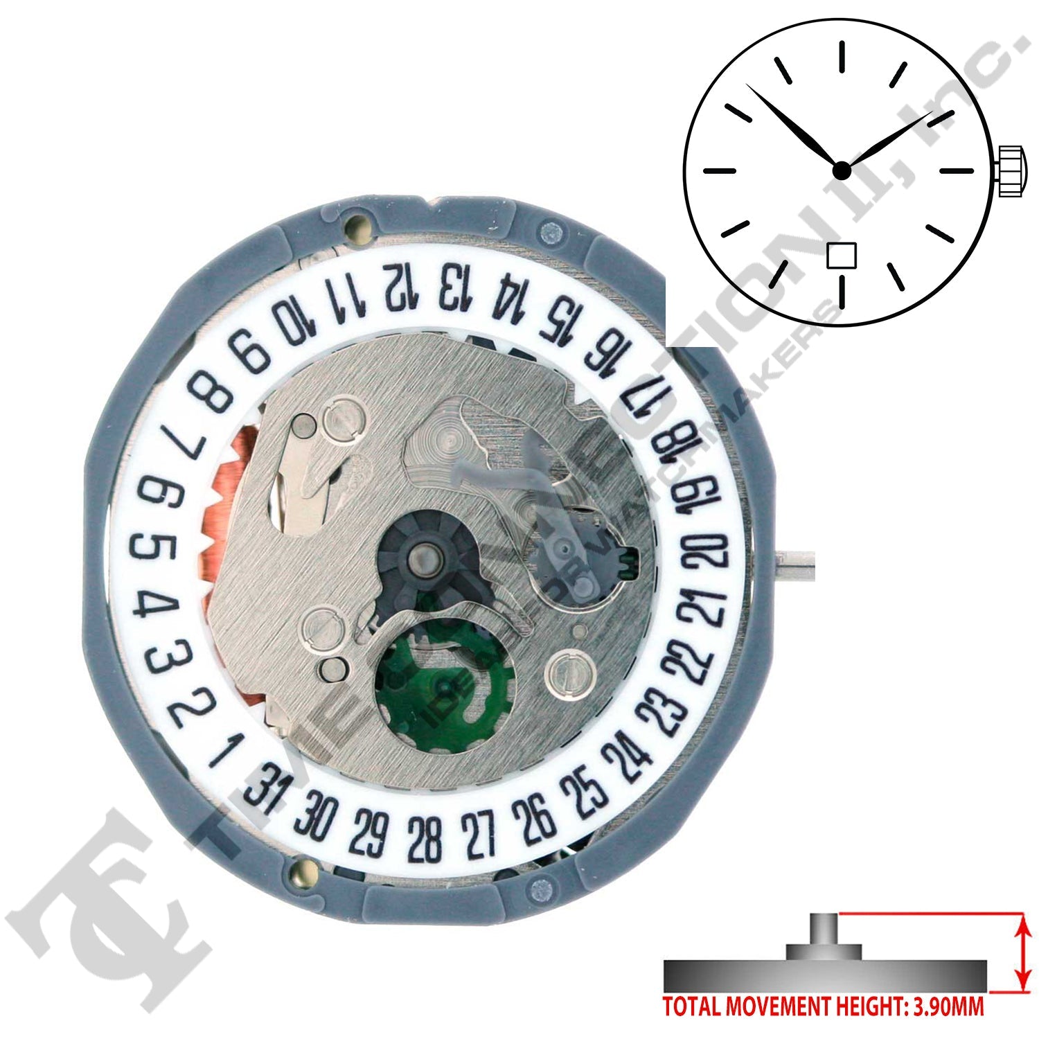 Miyota/Citizen LTD 1L15-D6 Japan Quartz Movement Ht. 3.90MM